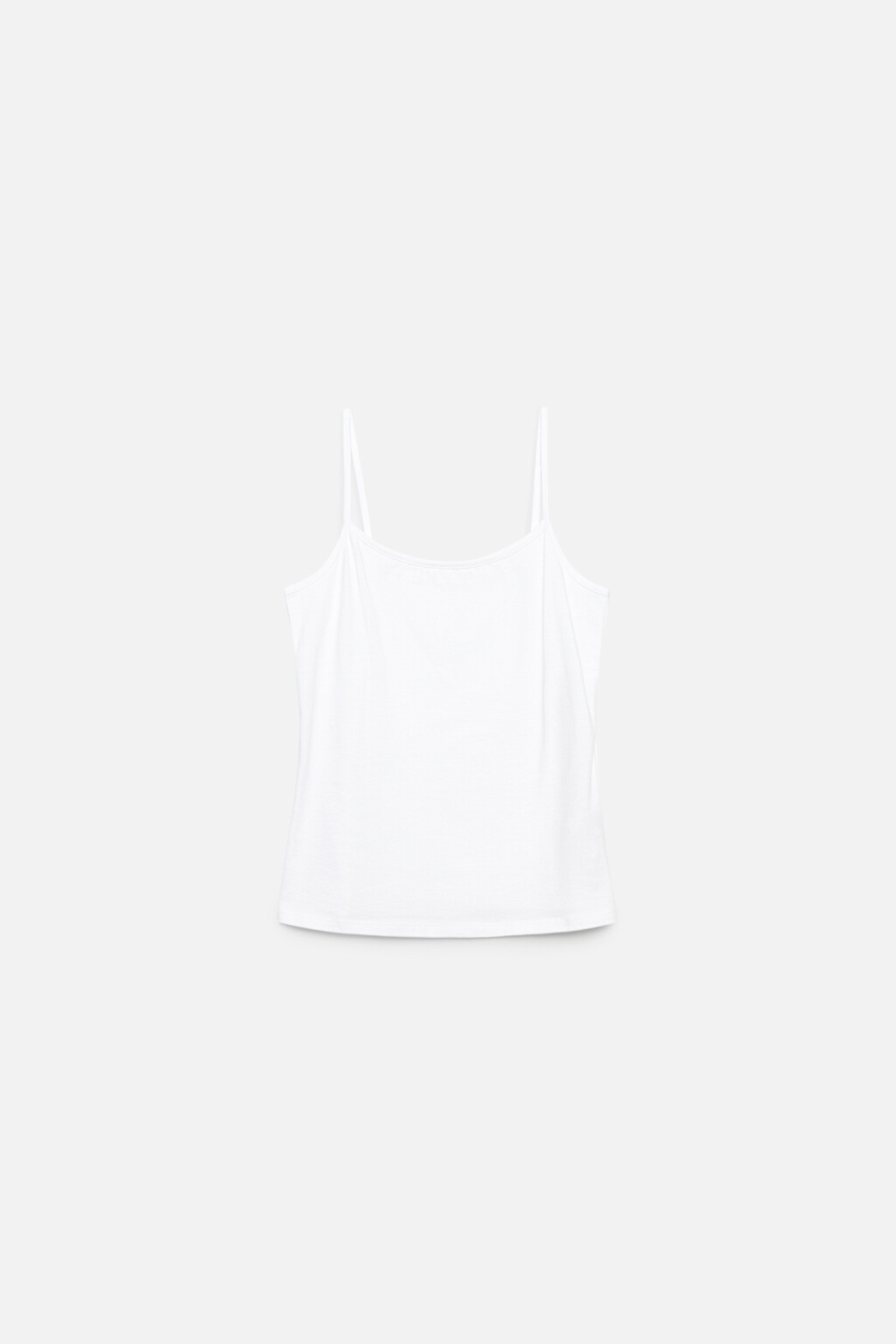Майка-топ MEGAN базовая на тонких бретельках - цвет белый - 7