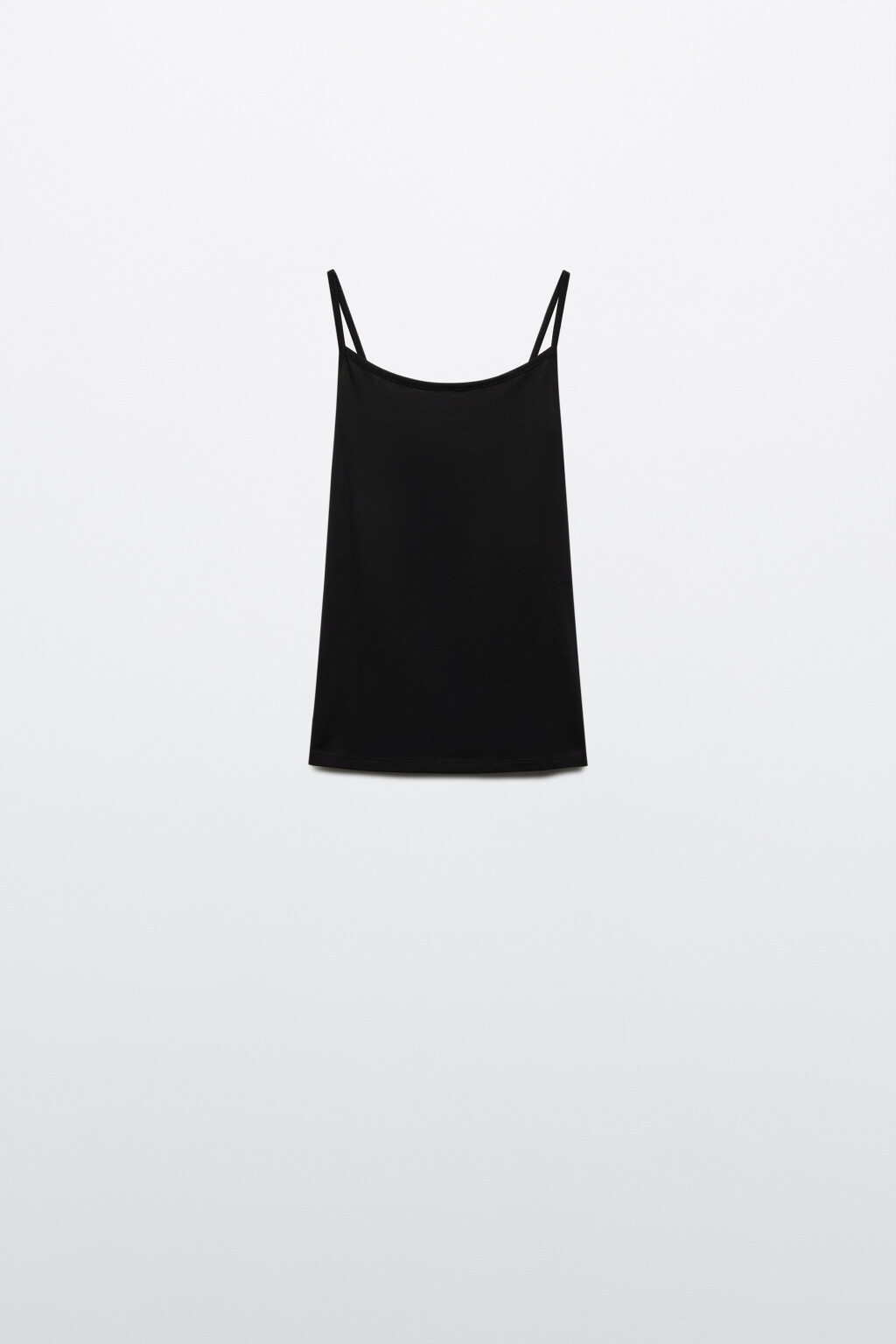 Майка MEGAN базовая на тонких бретелях - цвет черный - 8