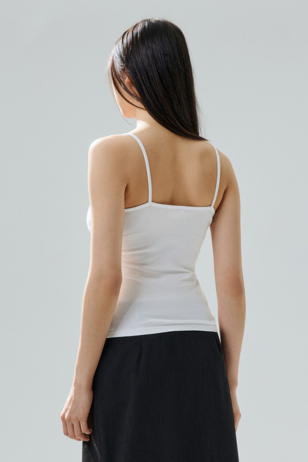 Майка MEGAN на тонких бретелях - цвет белый - 4
