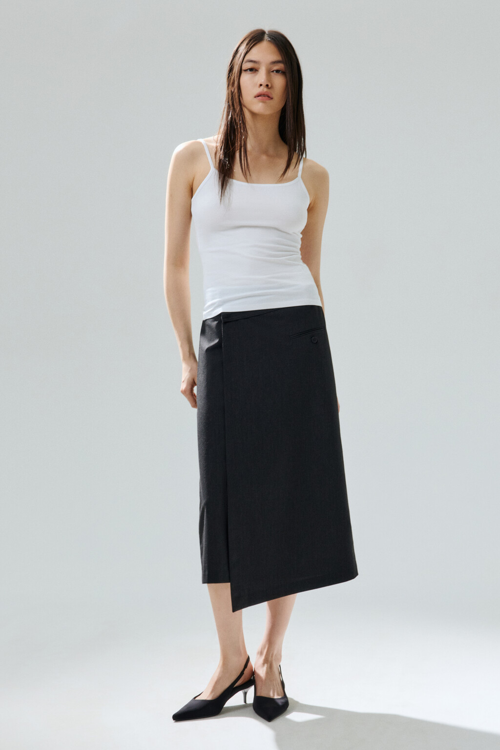 Майка MEGAN на тонких бретелях - цвет белый - 5