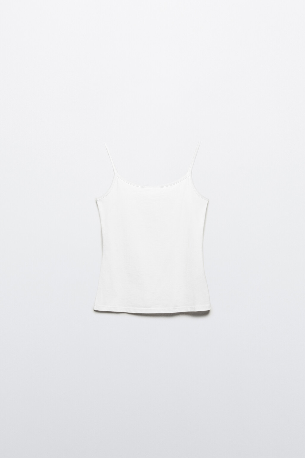 Майка MEGAN базовая на тонких бретелях - цвет белый - 7