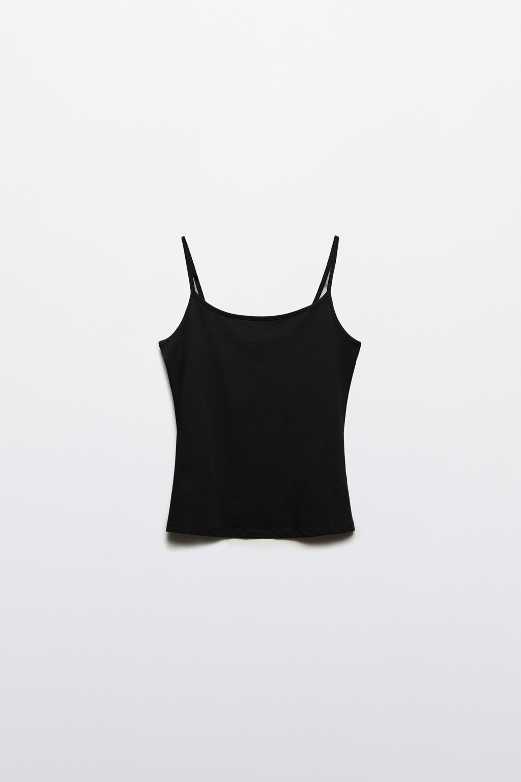 Майка MEGAN базовая на тонких бретелях - цвет черный - 7