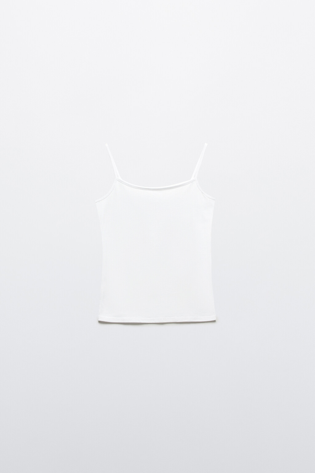Майка MEGAN базовая на тонких бретелях - цвет белый - 1