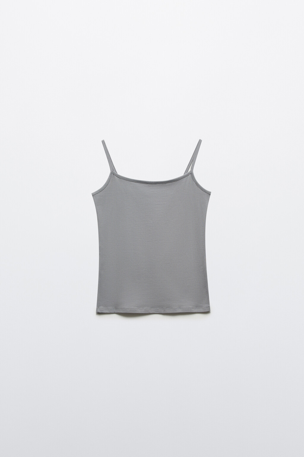 Майка MEGAN базовая на тонких бретелях - цвет серый - 7