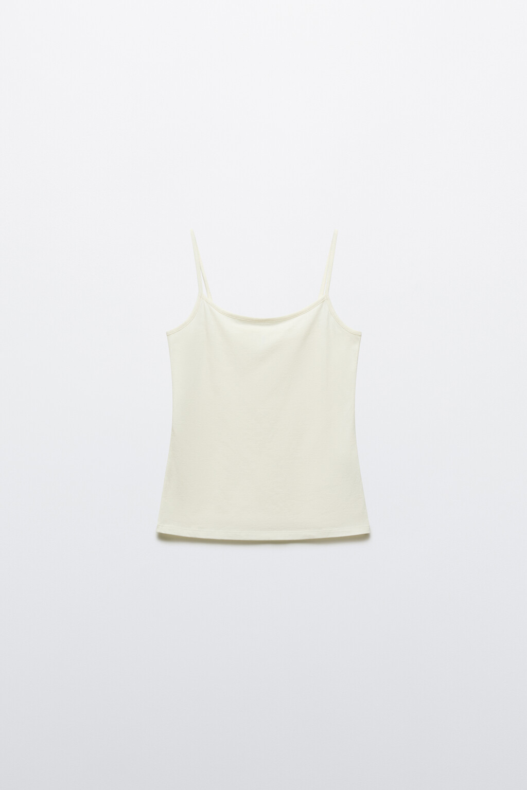 Майка-топ базовая на тонких бретелях - цвет бежевый - 1