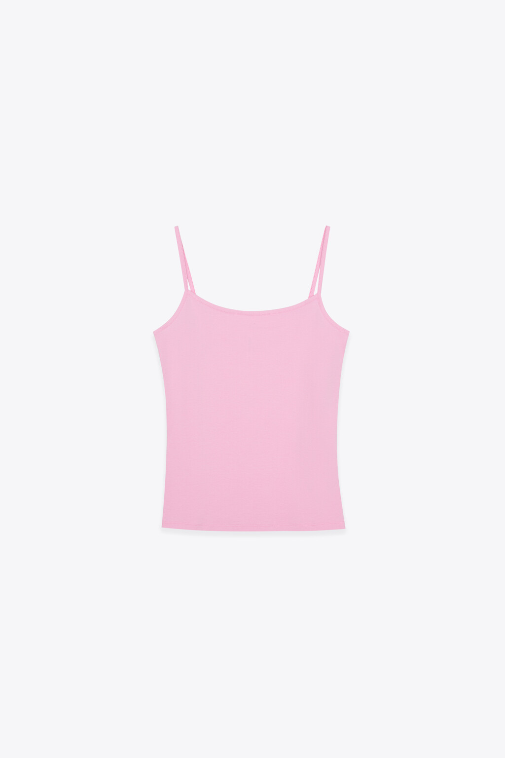 Майка-топ базовая на тонких бретелях - цвет розовый - 1
