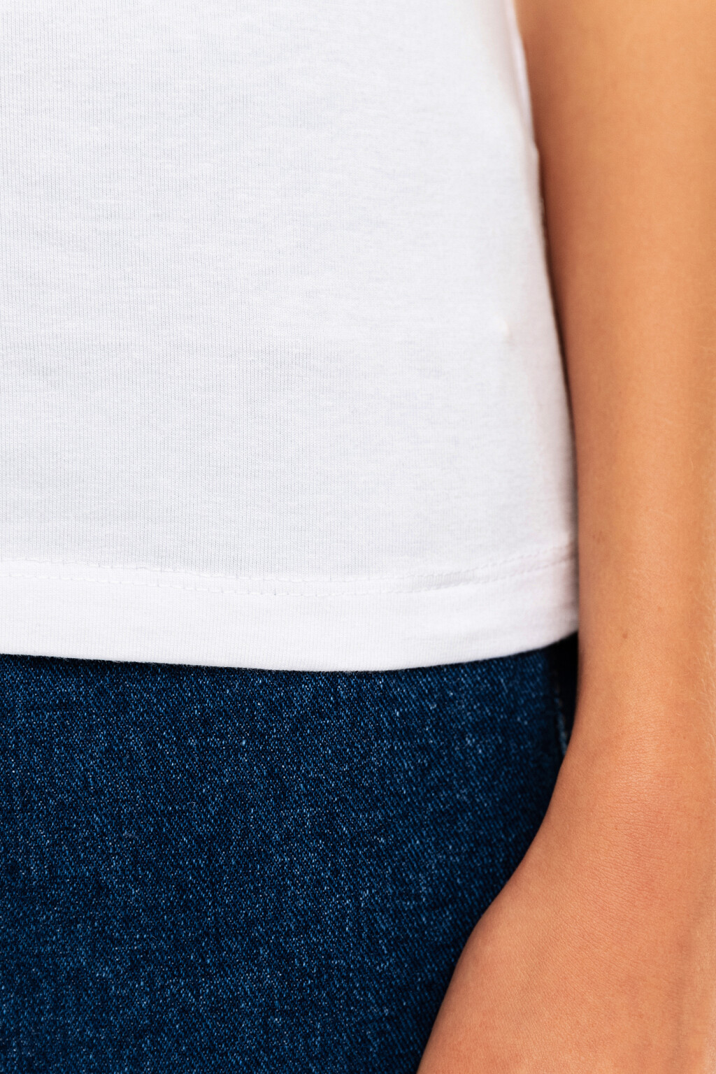 Топ хлопковый на тонких бретелях - цвет белый - 6