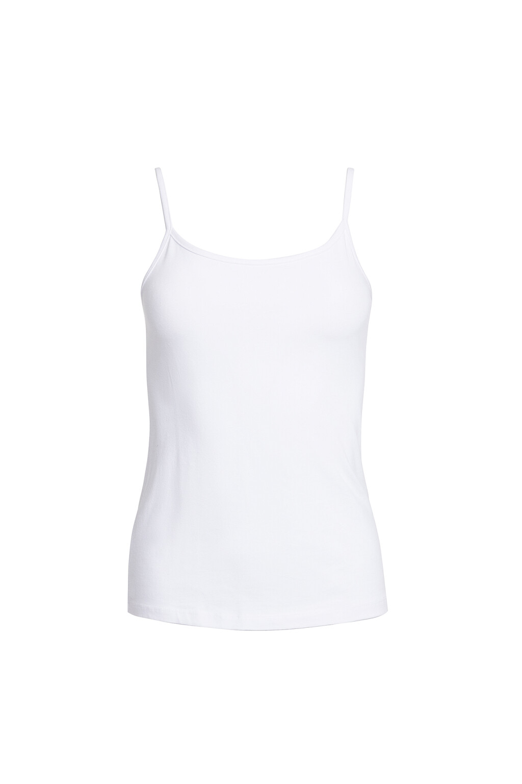 Топ хлопковый на тонких бретелях - цвет белый - 7