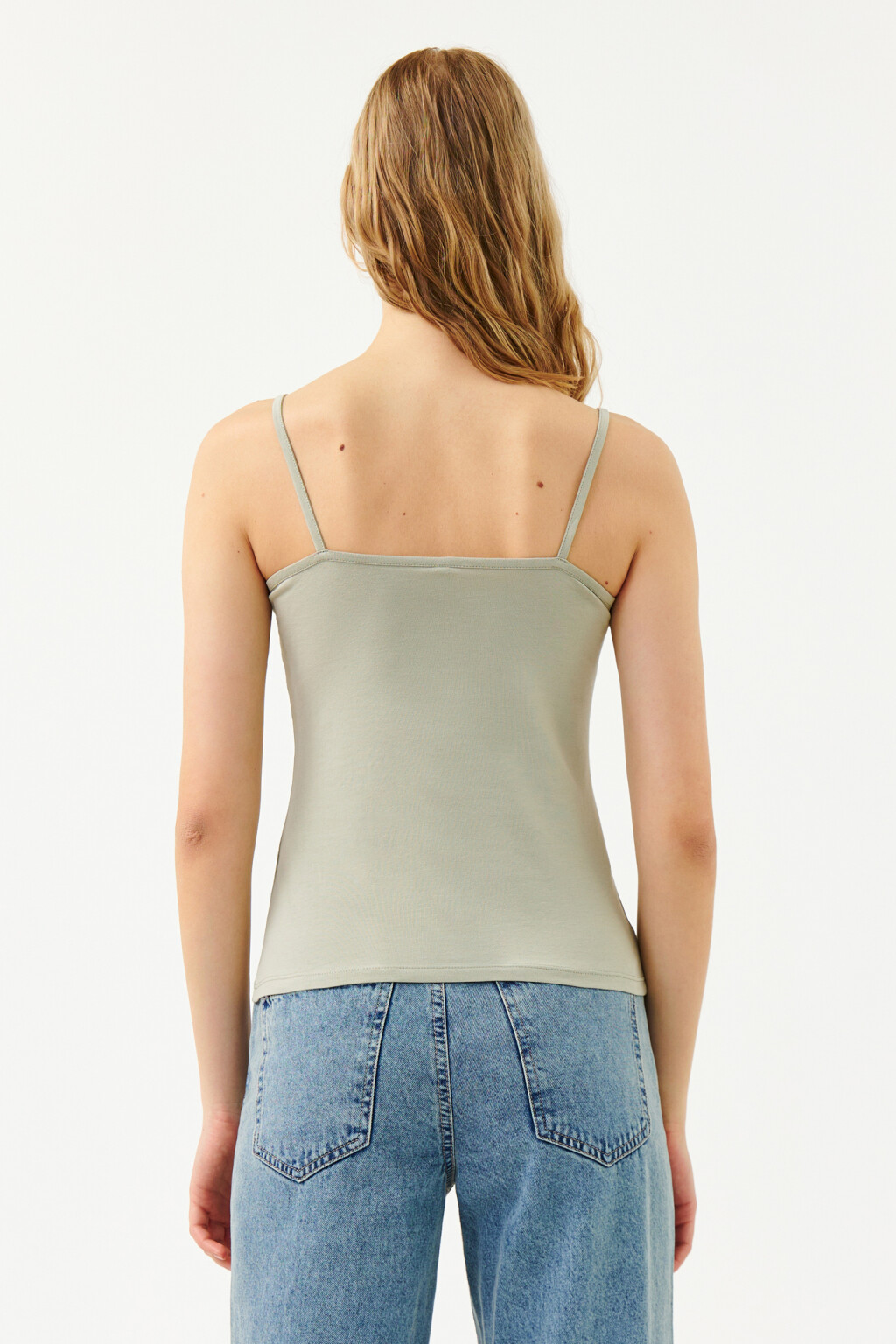 Топ-майка на тонких бретелях - цвет зеленый - 2