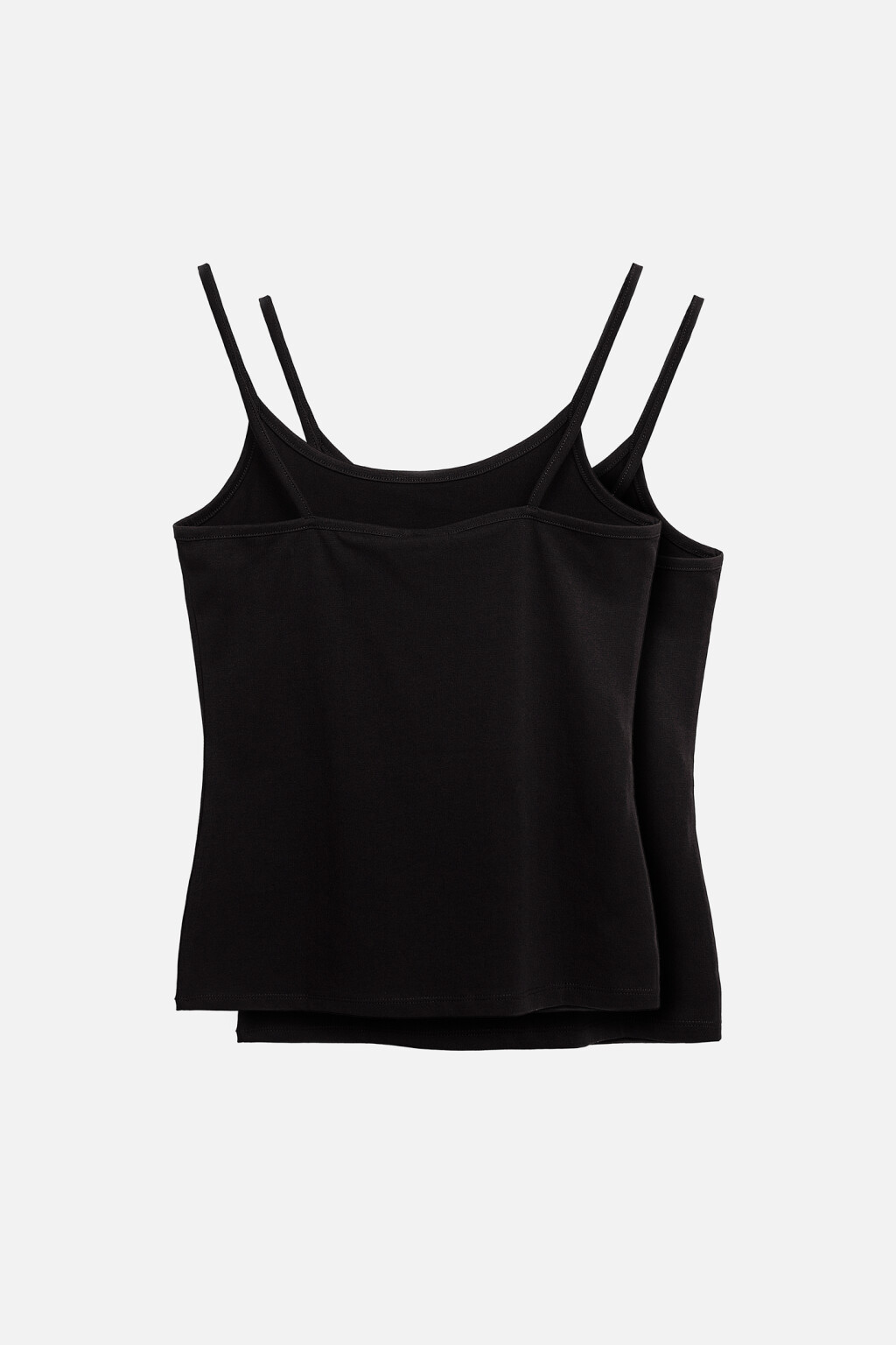 Набор маек хлопковых на тонких бретелях (2 штуки) - цвет черный - 4