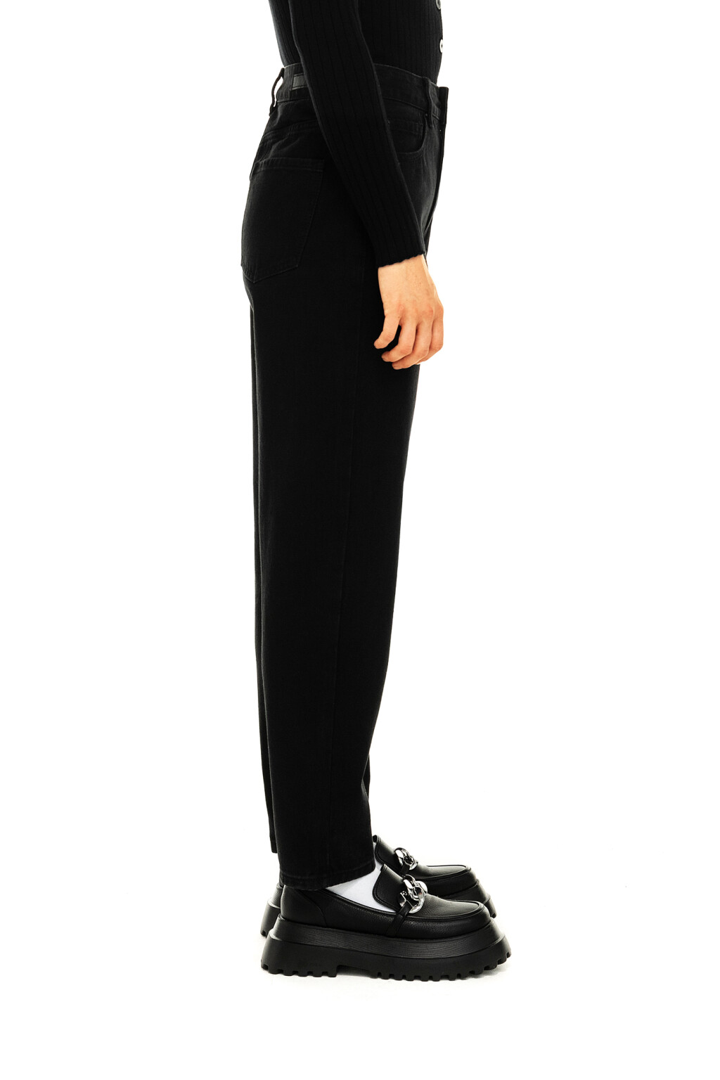 Джинсы mom с высокой посадкой - цвет черный - 1