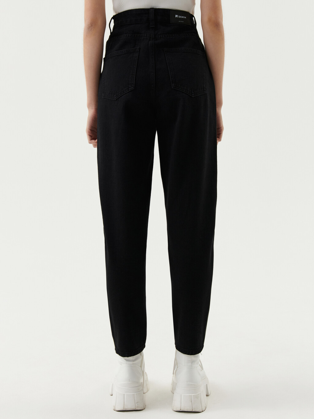 Джинсы mom базовые - цвет черный - 4