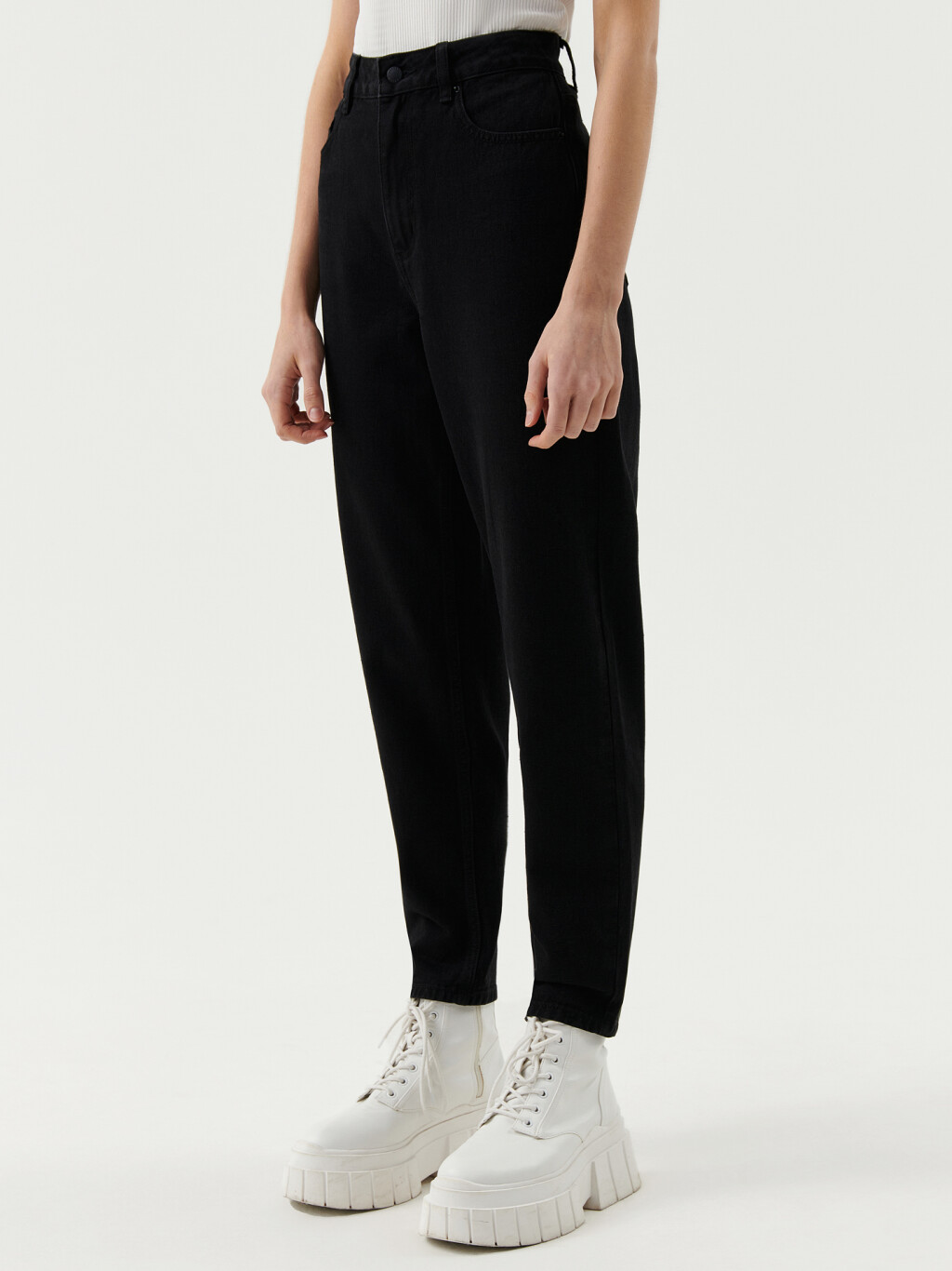 Джинсы mom базовые - цвет черный - 2
