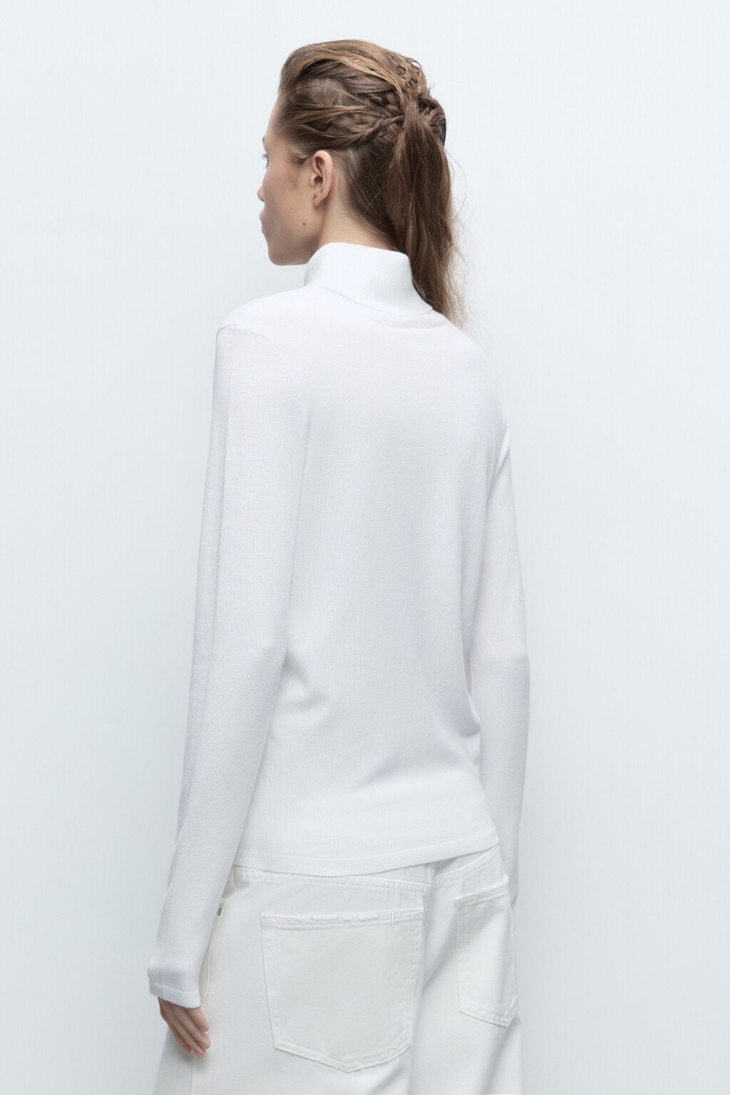 Водолазка MONIKA вискозная тонкой вязки - цвет молочный - 5