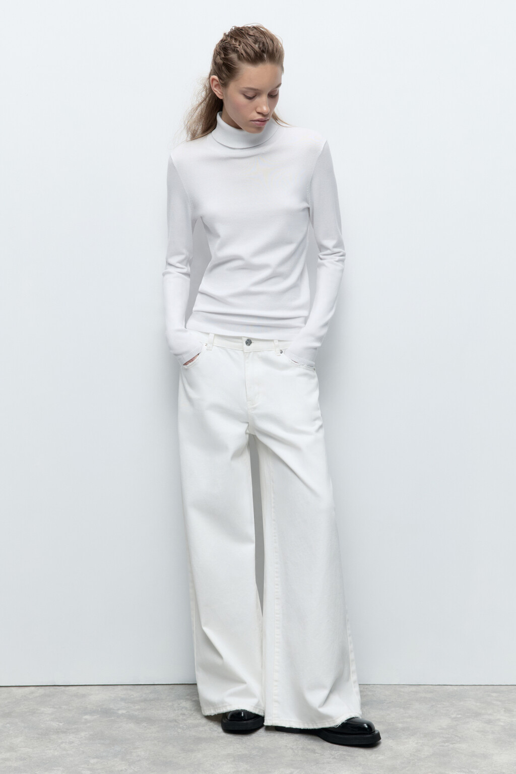 Водолазка MONIKA вискозная тонкой вязки - цвет молочный - 6