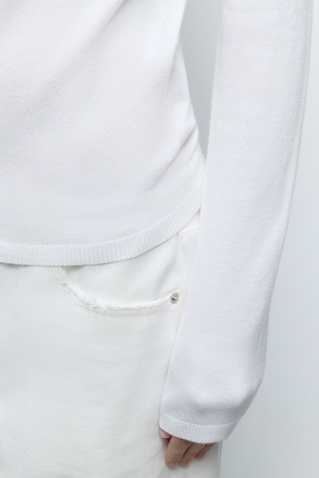 Водолазка MONIKA вискозная тонкой вязки - цвет молочный - 8