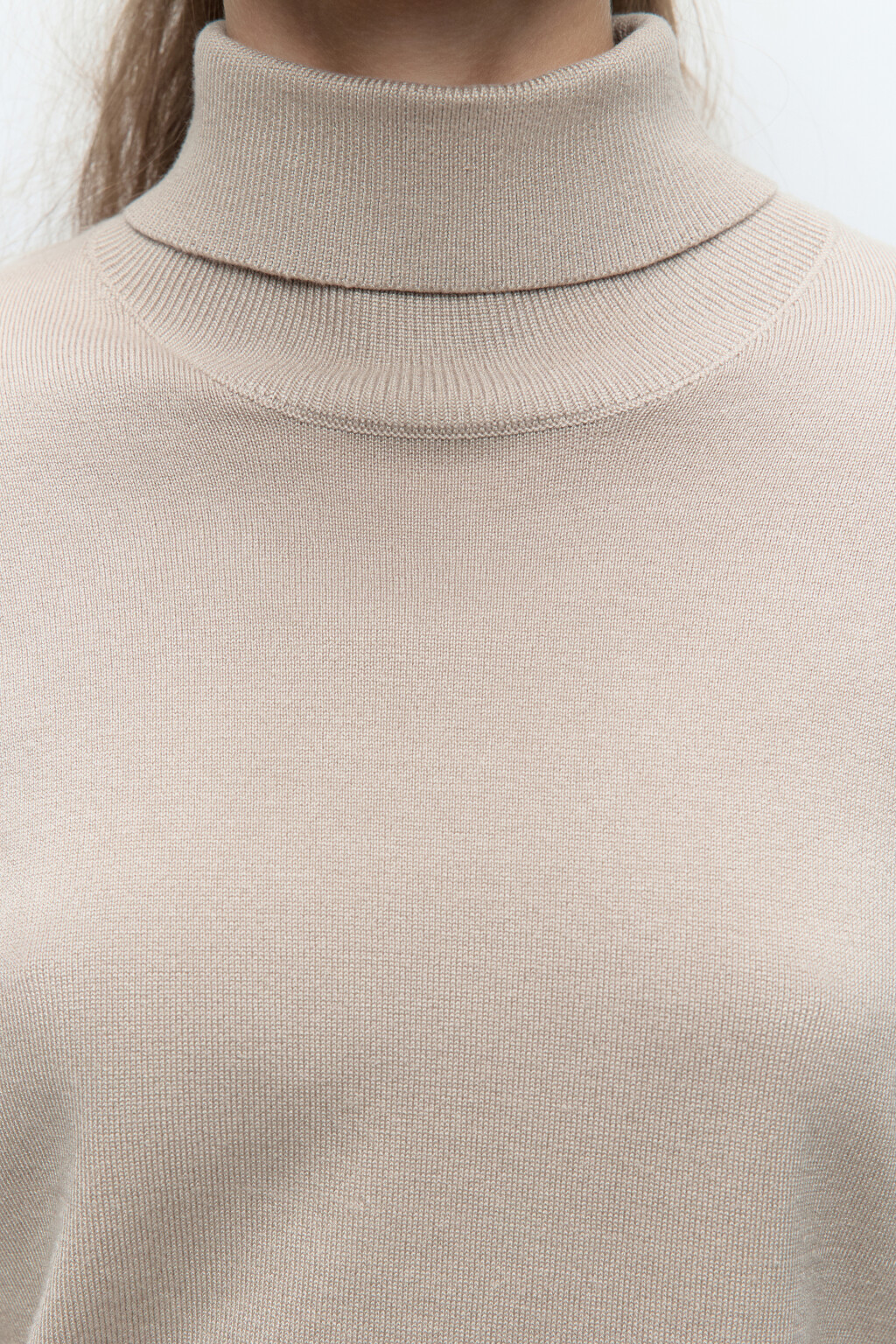 Водолазка MONIKA вискозная тонкой вязки - цвет бежевый - 6