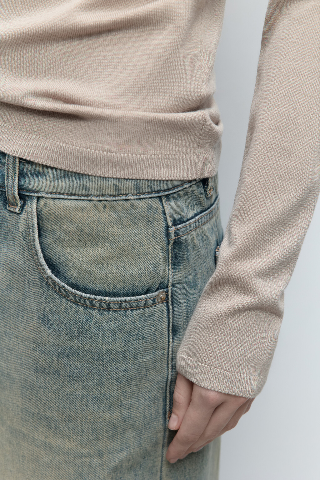 Водолазка MONIKA вискозная тонкой вязки - цвет бежевый - 7