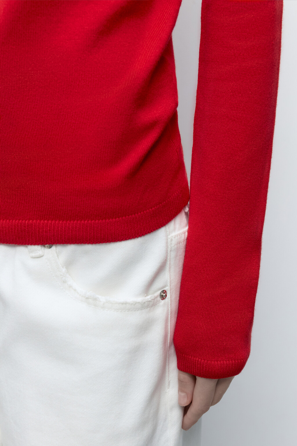 Водолазка MONIKA вискозная тонкой вязки - цвет красный - 7