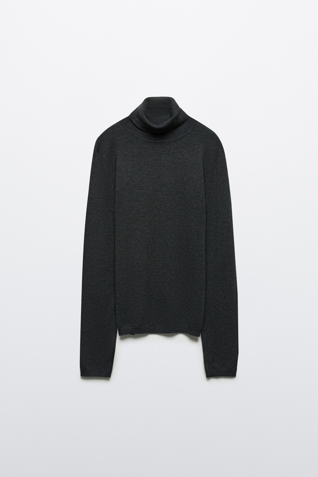 Водолазка вискозная вязаная - цвет серый - 1