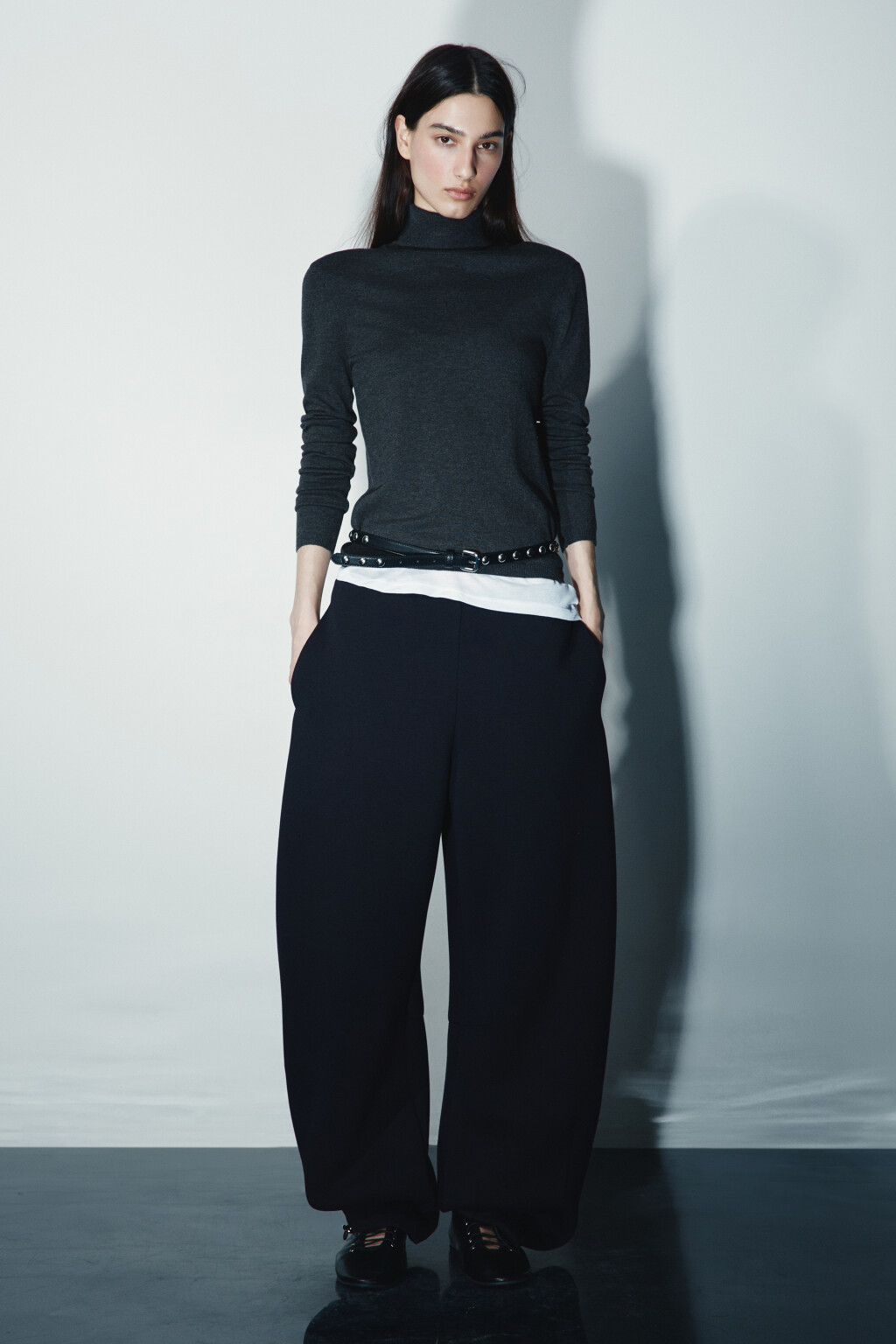 Водолазка вискозная вязаная - цвет серый - 5