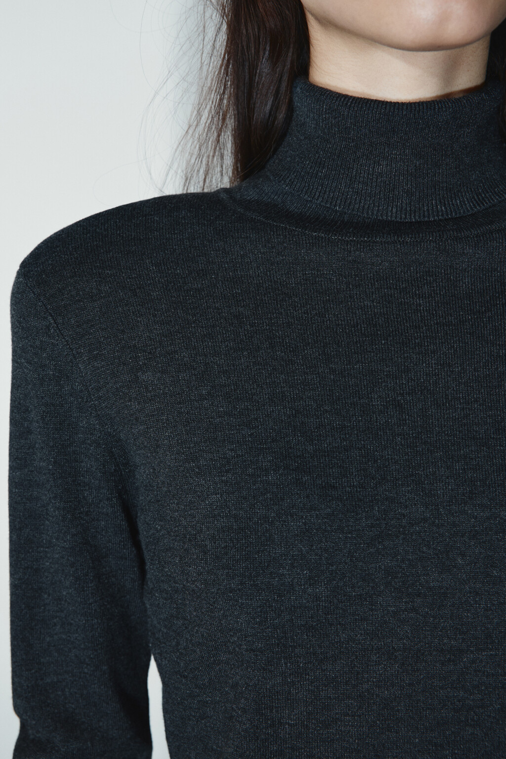 Водолазка вискозная вязаная - цвет серый - 8