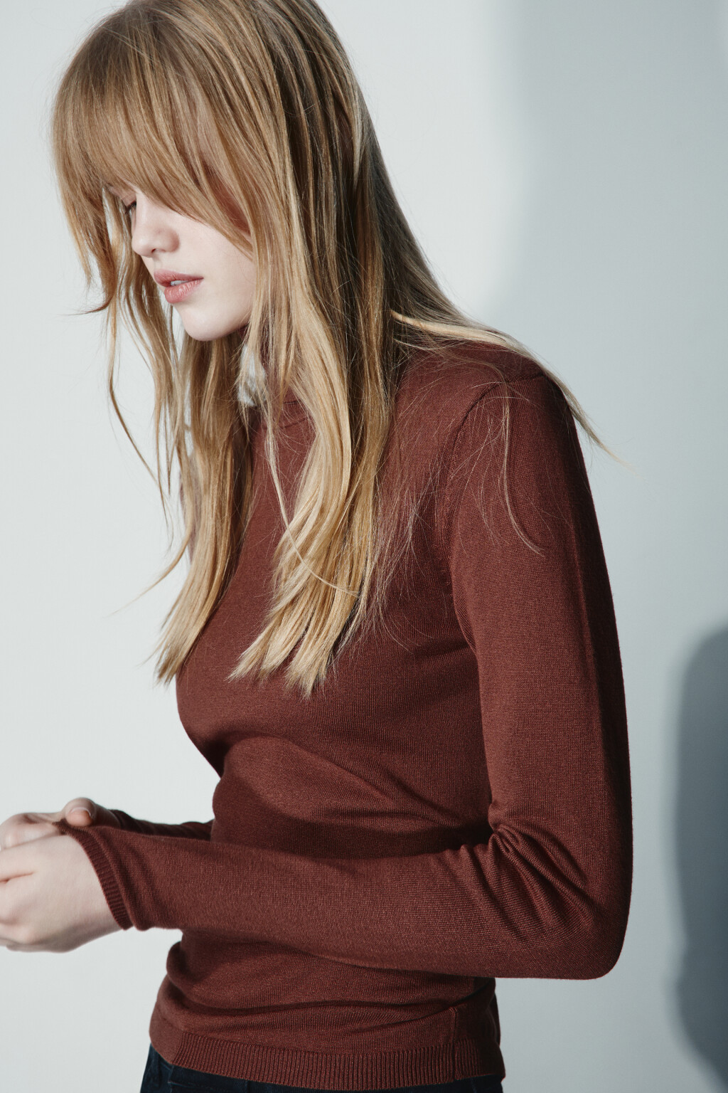 Водолазка вискозная вязаная - цвет бежевый - 1