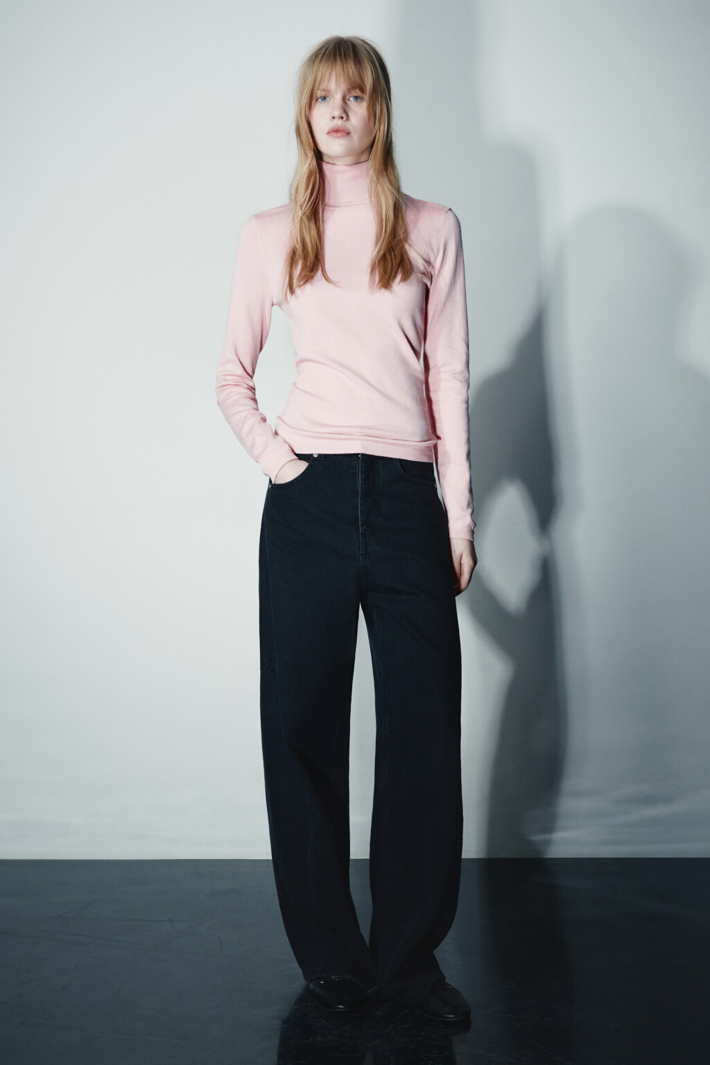 Водолазка вискозная вязаная - цвет розовый - 4