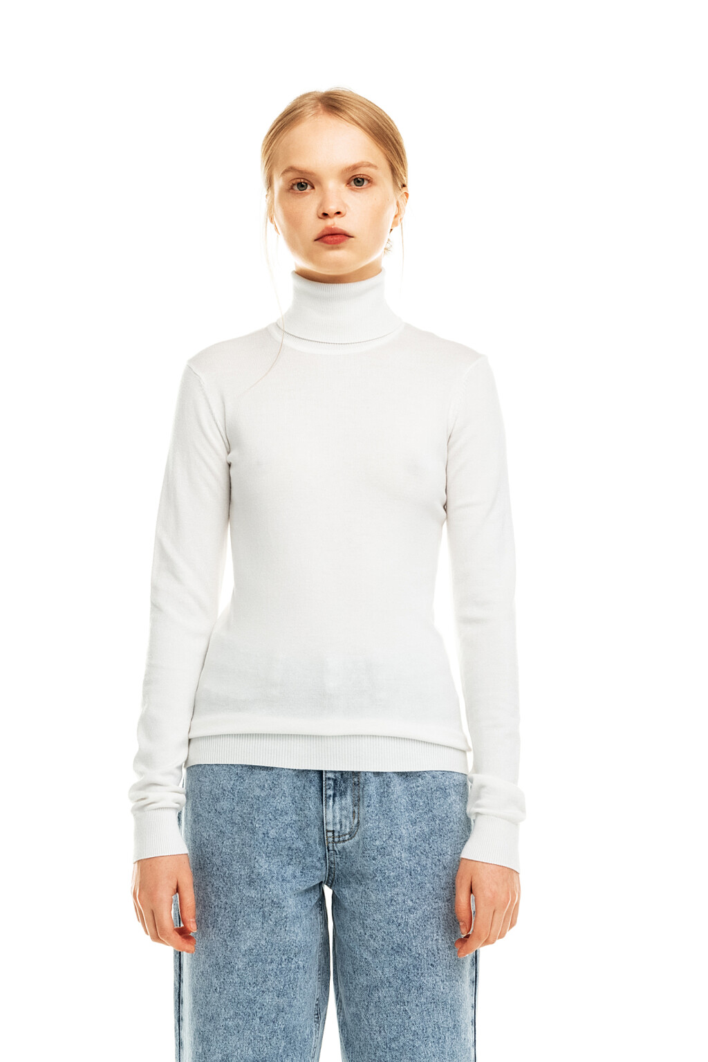 Водолазка базовая приталенная - цвет бежевый - 1