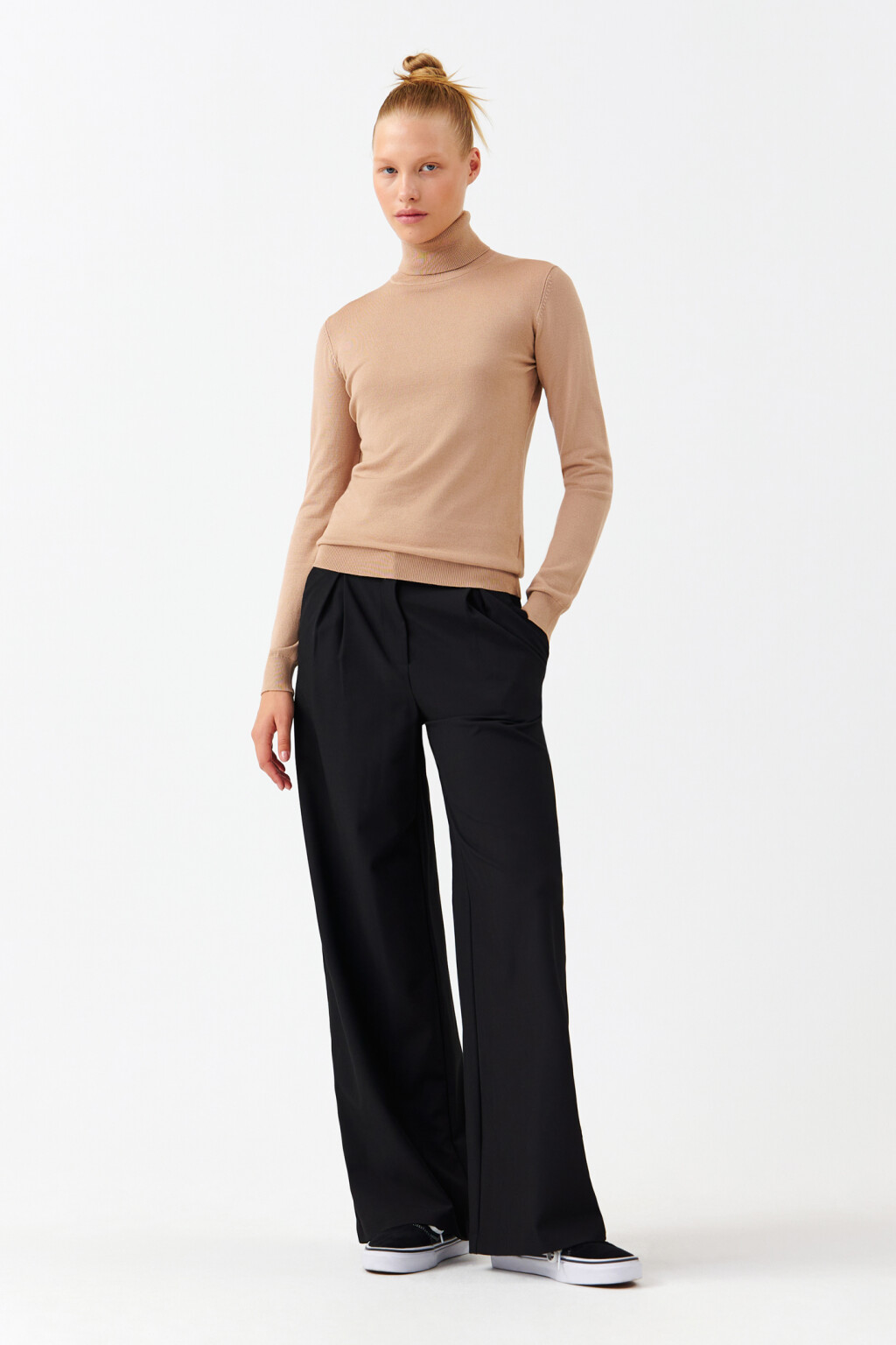 Водолазка MONIKA вискозная тонкой вязки - цвет бежевый - 4