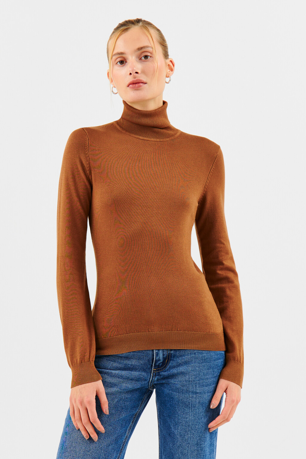 Водолазка MONIKA вискозная тонкой вязки - цвет бежевый - 1