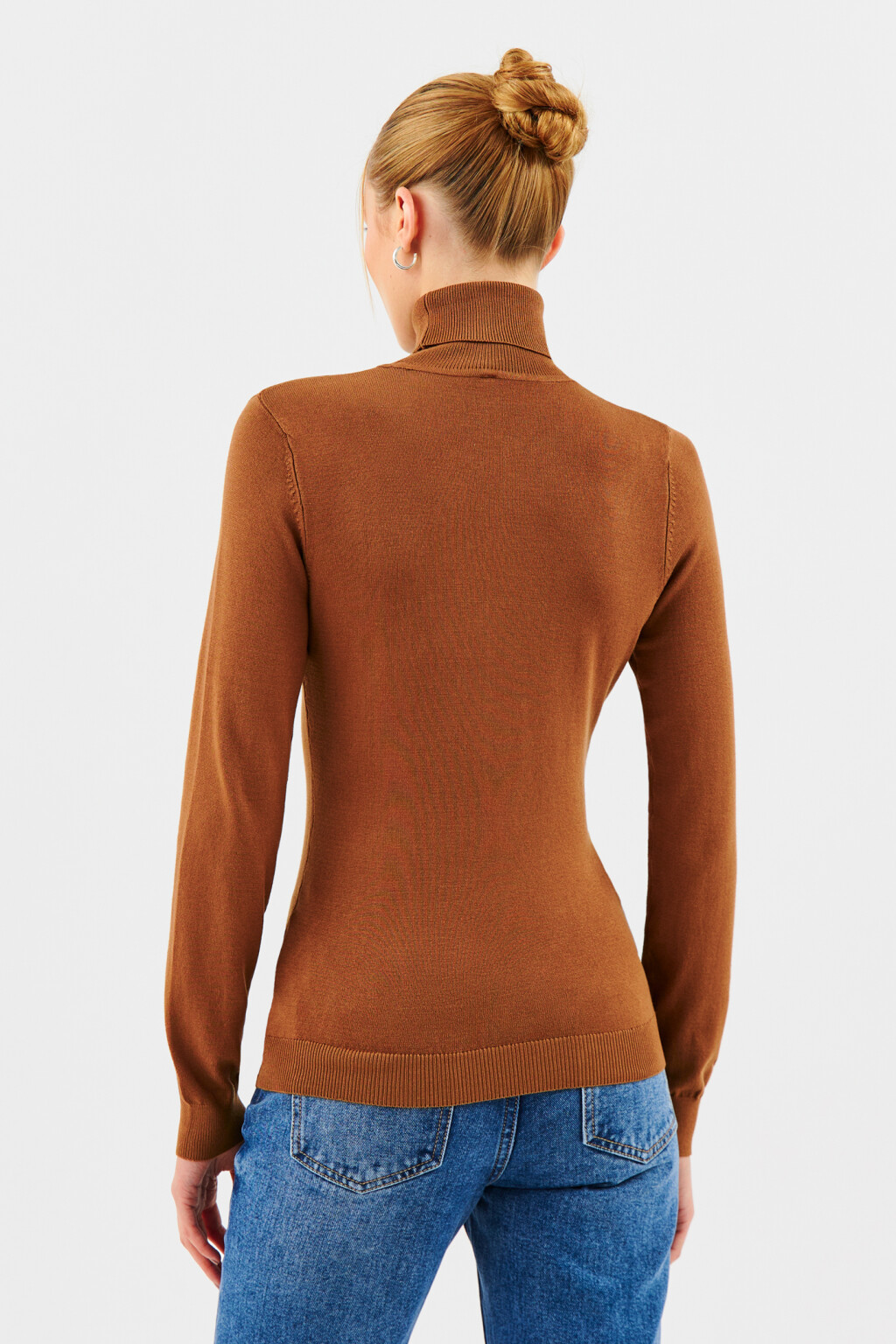 Водолазка MONIKA вискозная тонкой вязки - цвет бежевый - 3