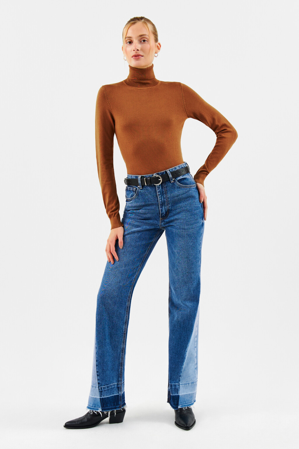 Водолазка MONIKA вискозная тонкой вязки - цвет бежевый - 4