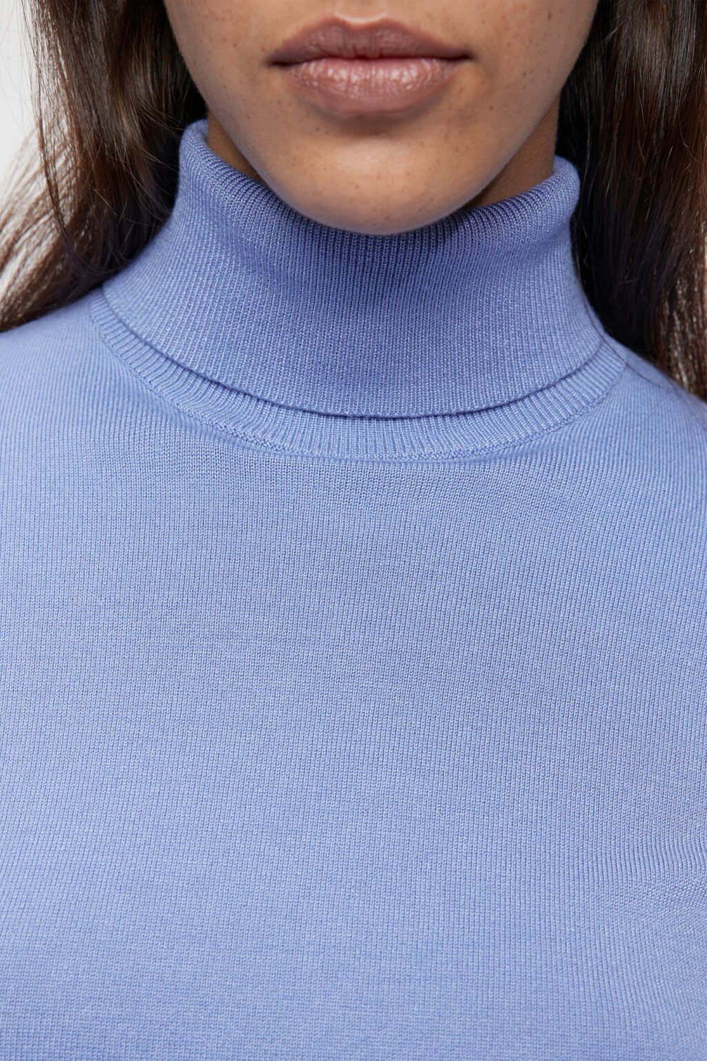 Водолазка MONIKA вискозная тонкой вязки - цвет голубой - 5