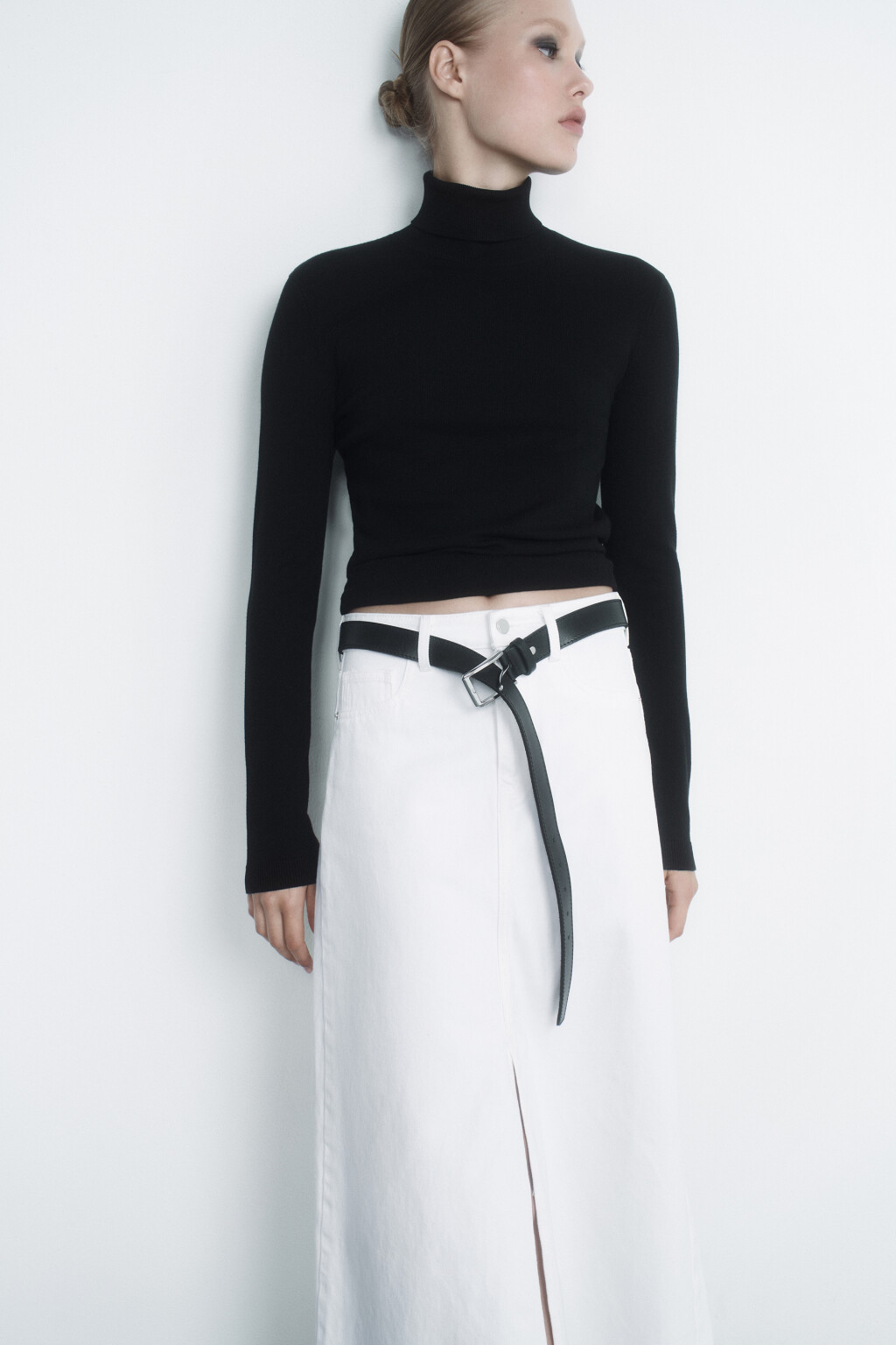 Водолазка MONIKA вискозная тонкой вязки - цвет черный - 9