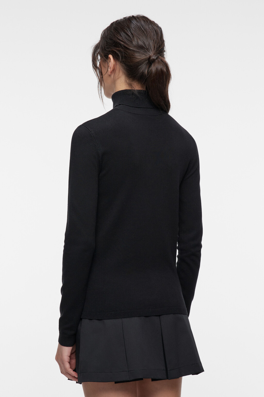 Водолазка MONIKA вискозная тонкой вязки - цвет черный - 3