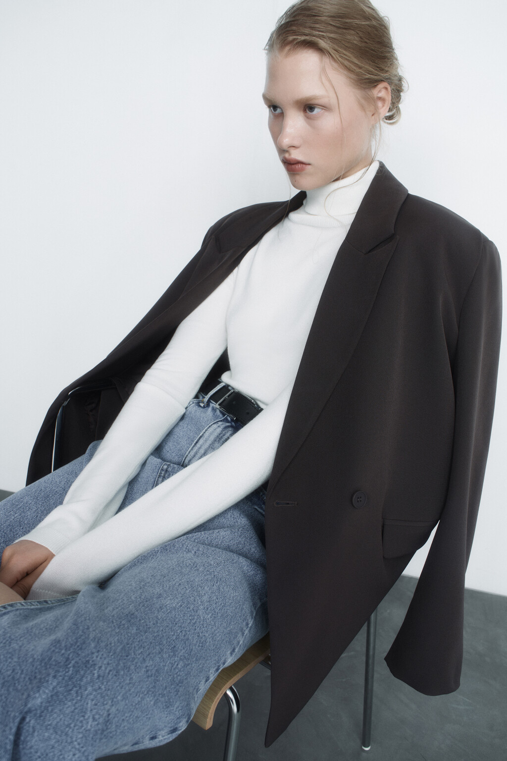 Водолазка MONIKA вискозная тонкой вязки - цвет молочный - 11