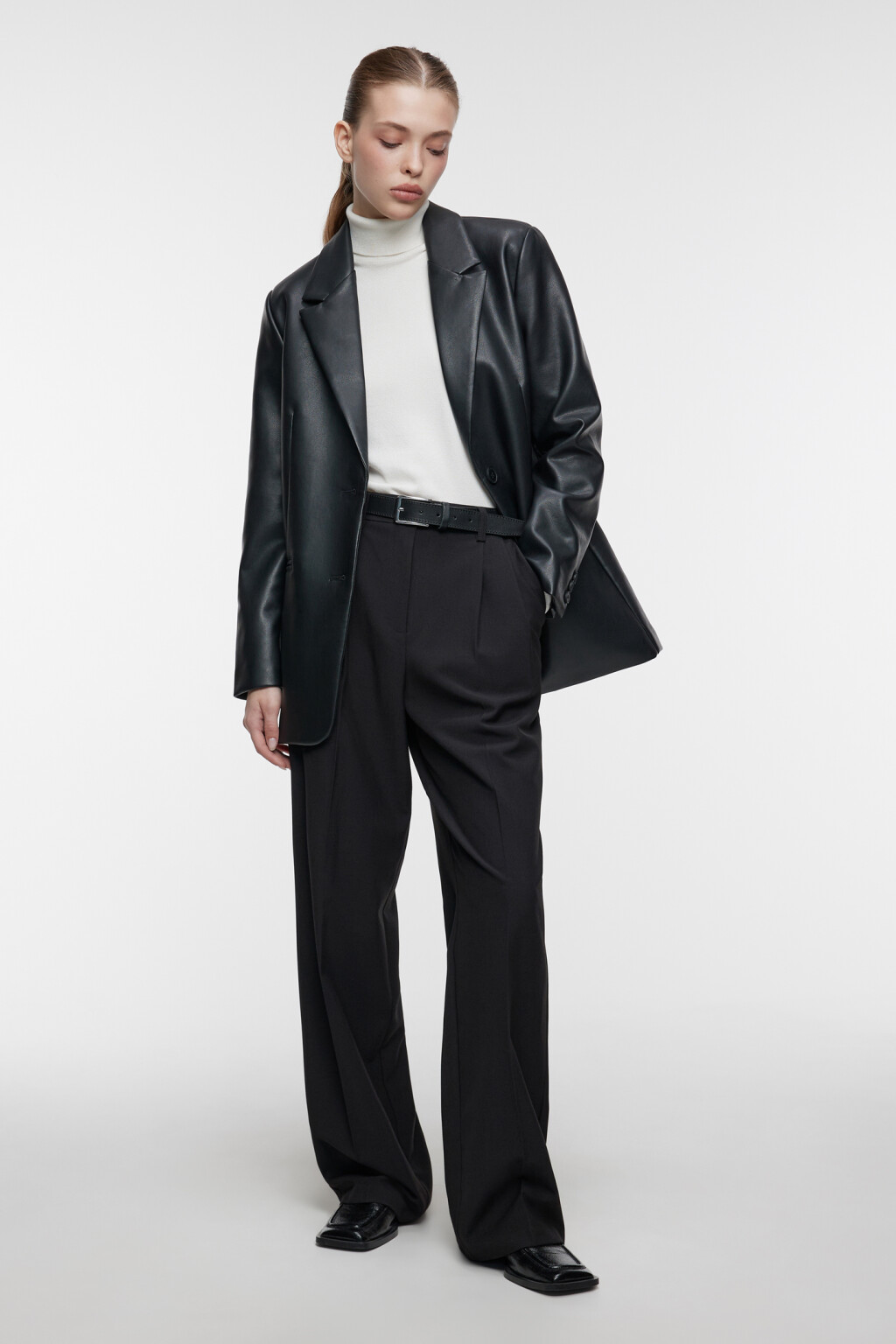 Водолазка MONIKA вискозная тонкой вязки - цвет молочный - 1