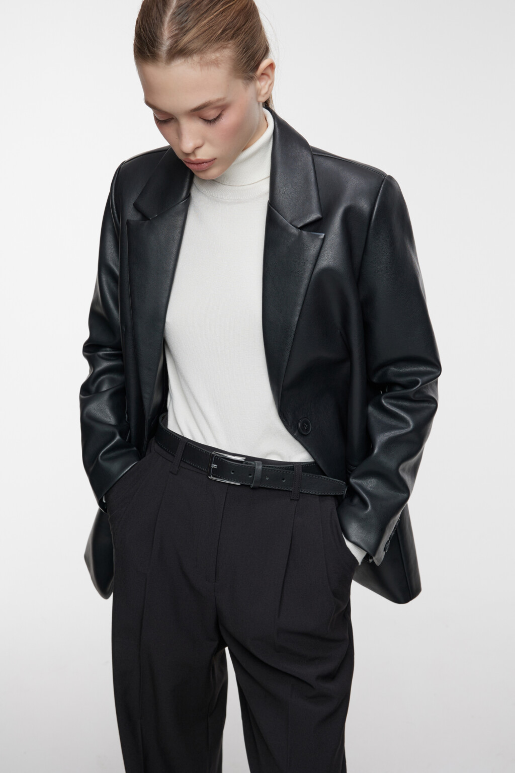 Водолазка MONIKA вискозная тонкой вязки - цвет молочный - 8