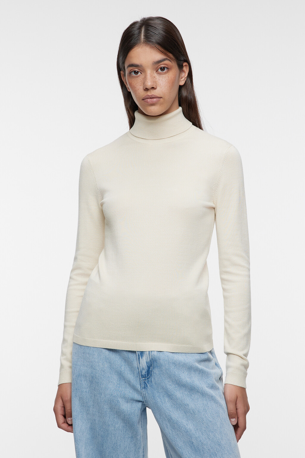 Водолазка MONIKA вискозная тонкой вязки - цвет бежевый - 2