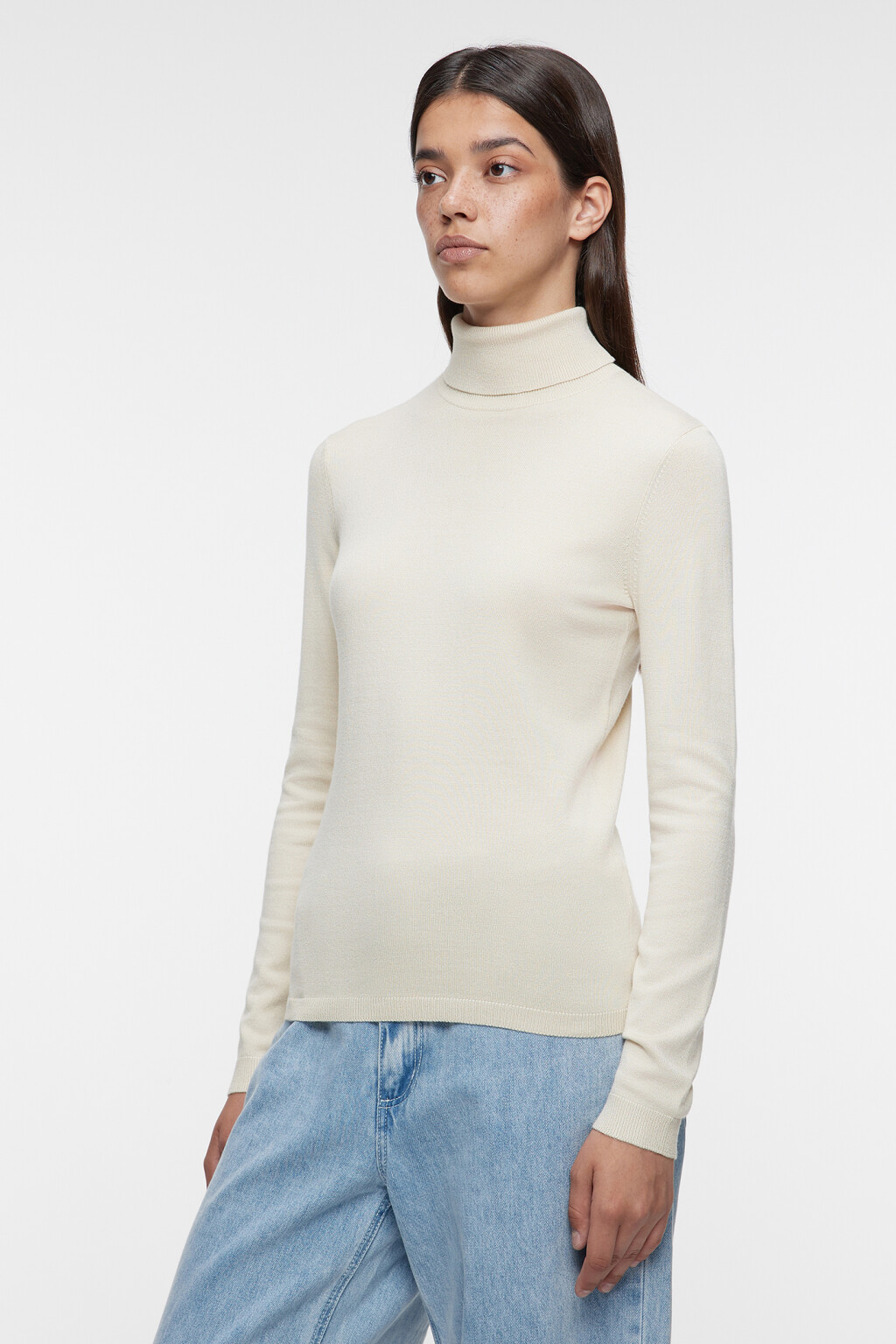 Водолазка MONIKA вискозная тонкой вязки - цвет бежевый - 3