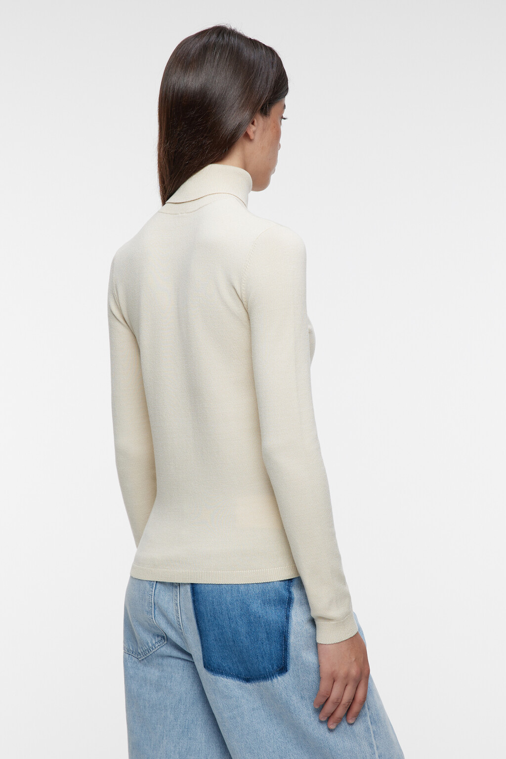 Водолазка MONIKA вискозная тонкой вязки - цвет бежевый - 4