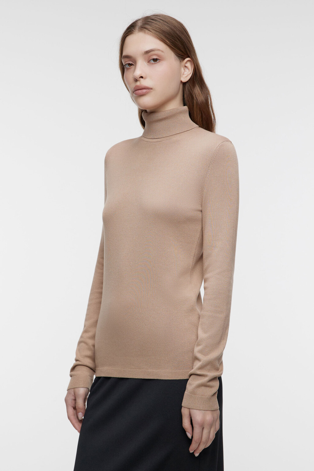Водолазка MONIKA вискозная тонкой вязки - цвет бежевый - 2