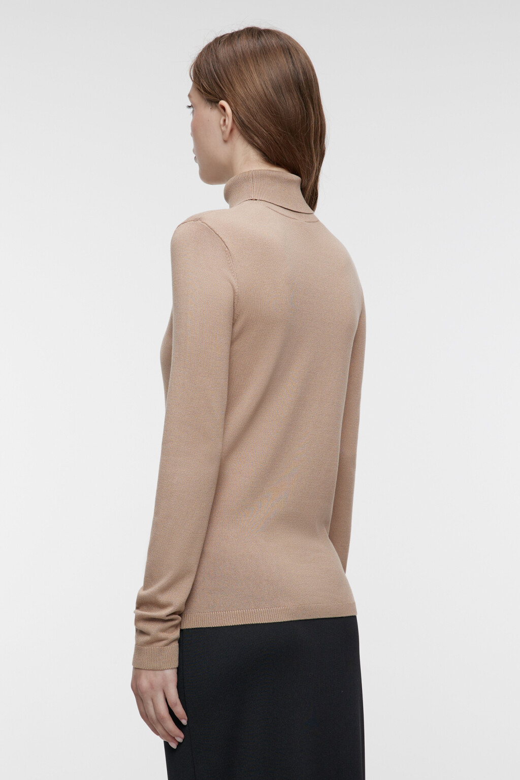 Водолазка MONIKA вискозная тонкой вязки - цвет бежевый - 3