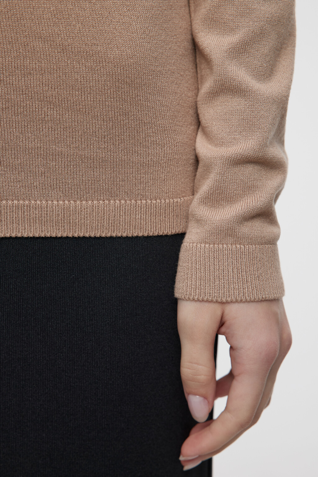 Водолазка MONIKA вискозная тонкой вязки - цвет бежевый - 7