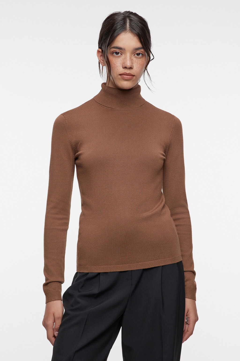 Водолазка MONIKA вискозная тонкой вязки - цвет бежевый - 1