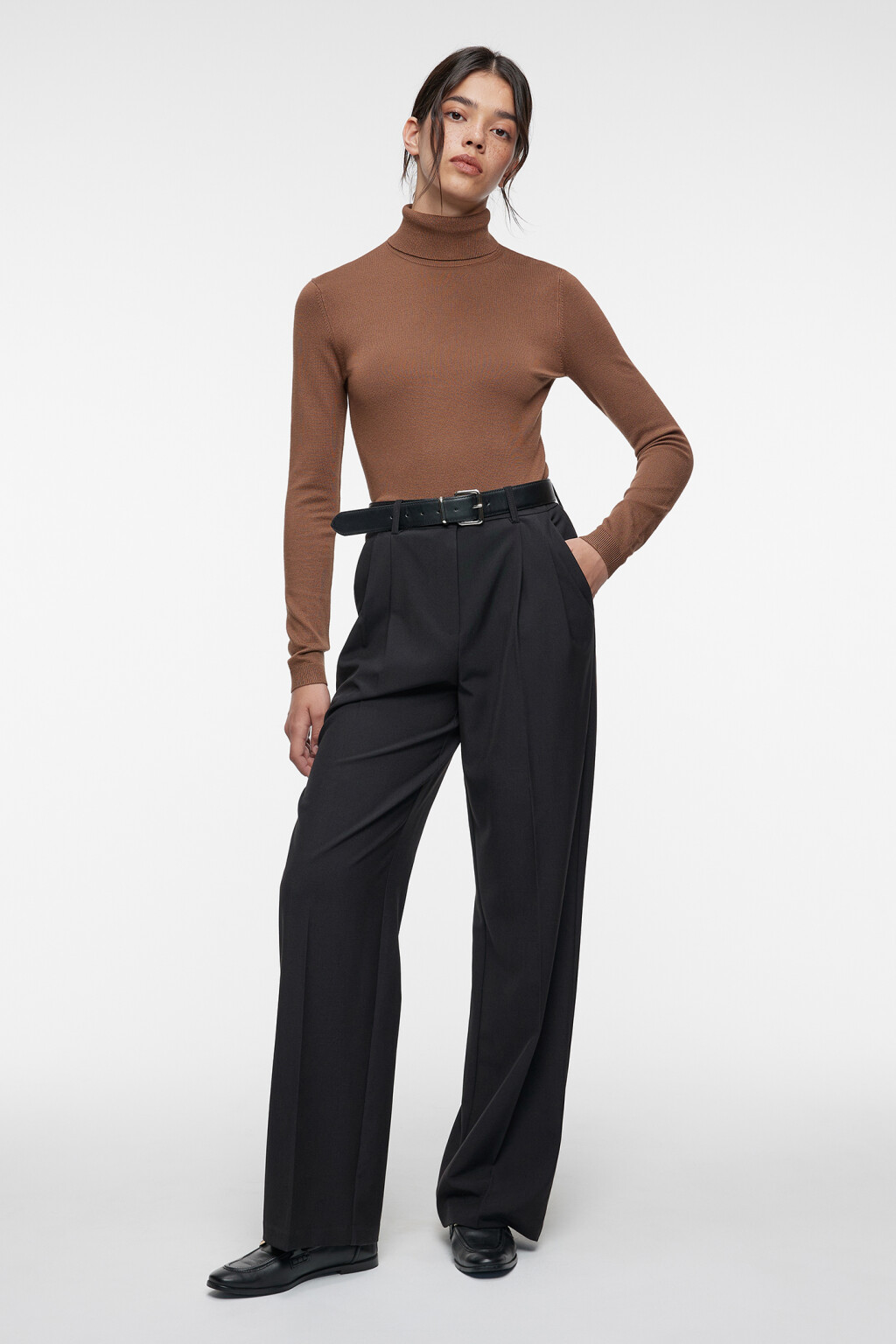 Водолазка MONIKA вискозная тонкой вязки - цвет бежевый - 4