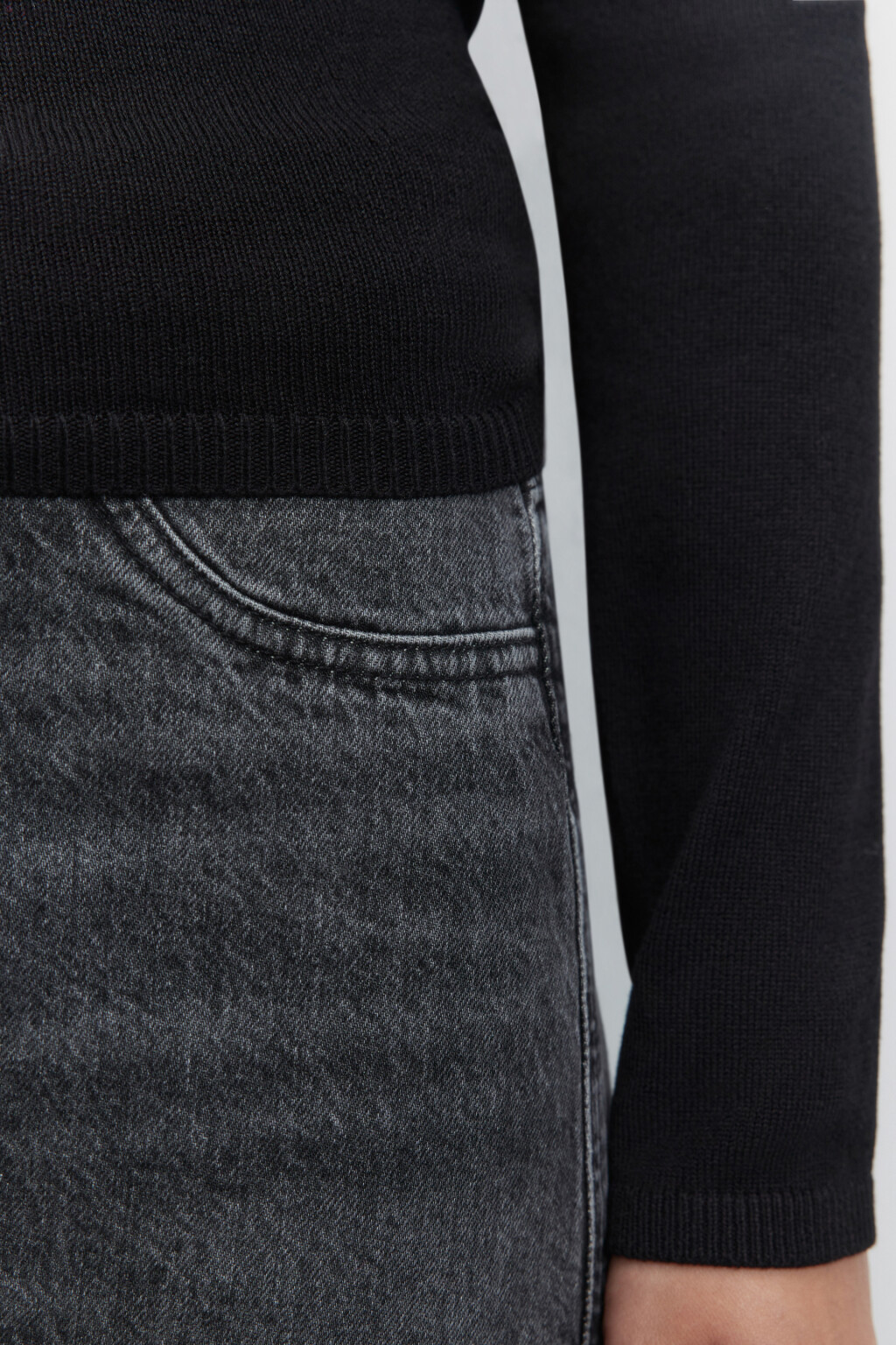 Водолазка MONIKA вискозная тонкой вязки - цвет черный - 6