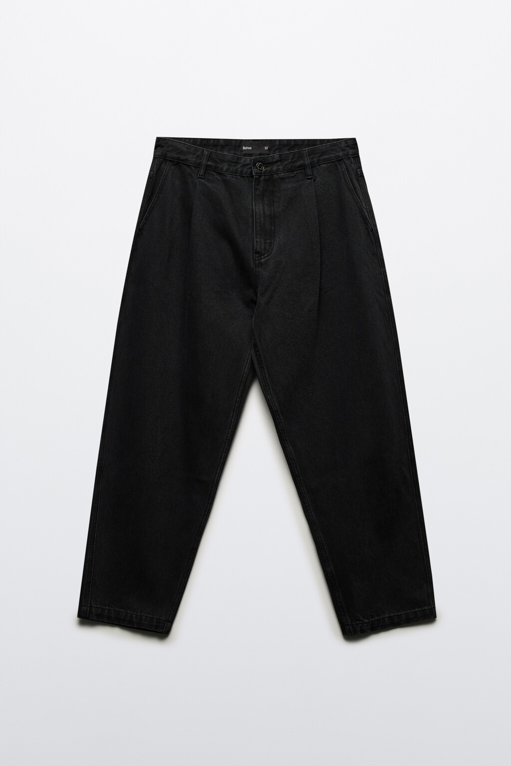 Джинсы-бананы широкие со складками на поясе - цвет черный - 8