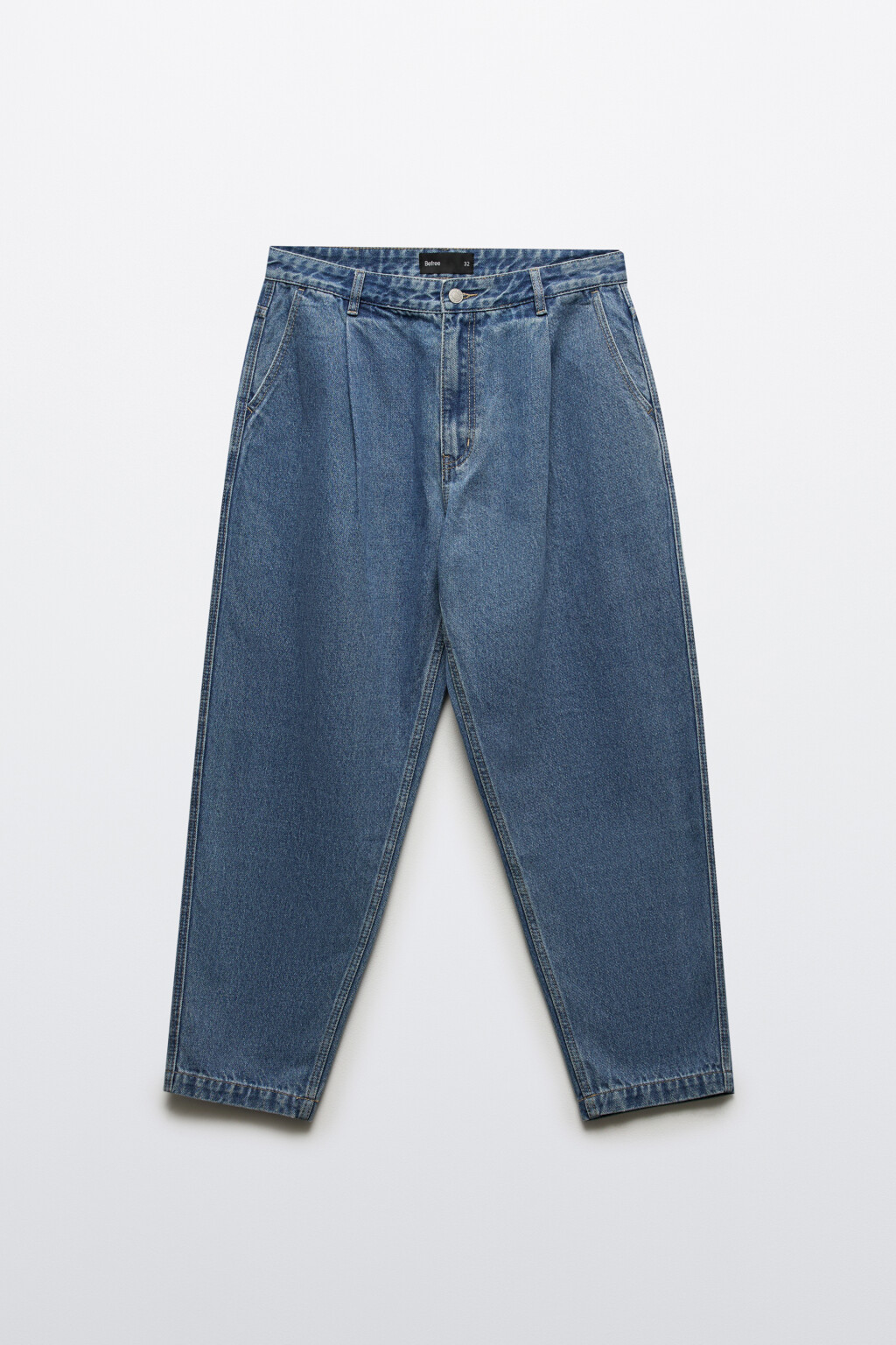 Джинсы-бананы со складками на поясе - цвет голубой - 7